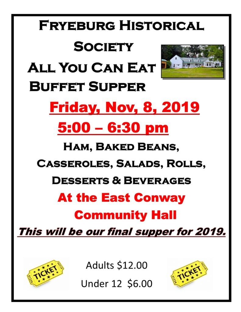 Poster advertising the supper that notes this is the final sinner for 2019.